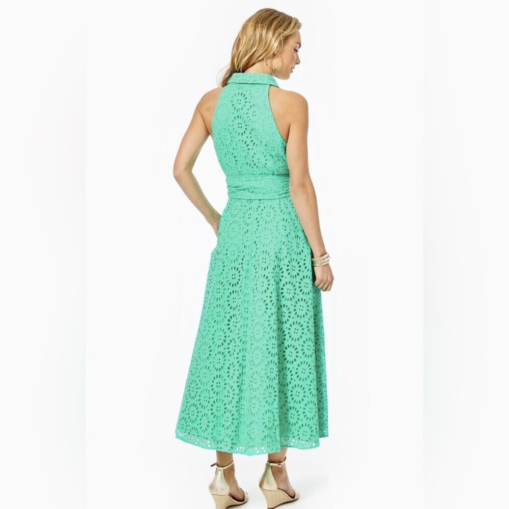EUC Lilly Pulitzer Chrisella MIDI Shirtdress Gustavia Green 10 - Picture 5 of 6